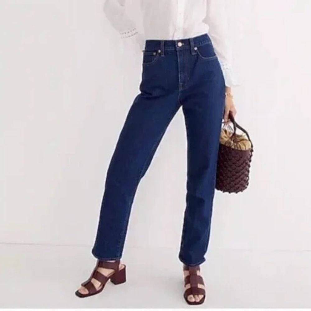 J. Crew 90’s High Rise Classic Straight Fit Jean in Rinse Wash